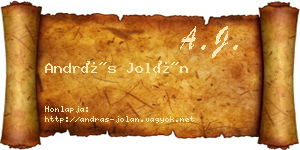 András Jolán névjegykártya