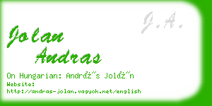 jolan andras business card